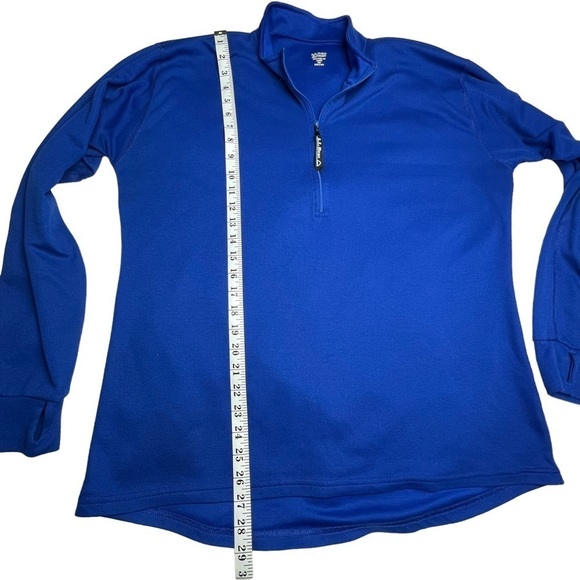 LL Bean Women 2XL 1/4 Zip Mock Neck Pullover Active LS Shirt Layer Thumb Holes - Picture 6 of 6